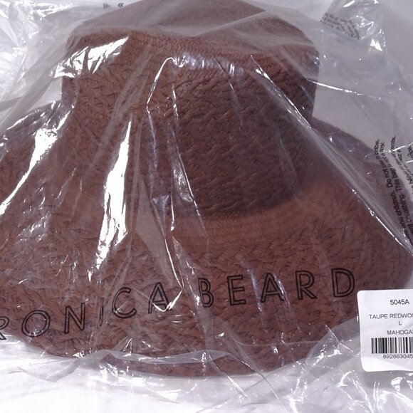 Veronica Beard FREYA taupe Redwood Mahogany Hat NWT 230 S/M - Picture 3 of 16